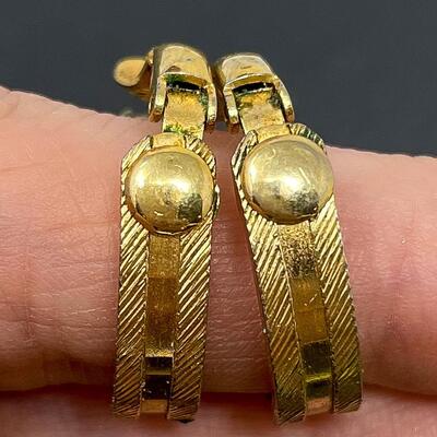 VINTAGE GOLD TONED HOOP EARRINGS