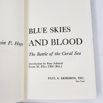 BLUE SKIES & BLOOD "THE BATTLE OF THE CORAL SEA" HARDBACK BOOK