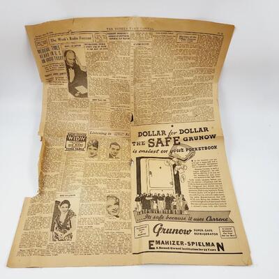 1934 TOPEKA CAPITOL JOURNAL NEWSPAPER
