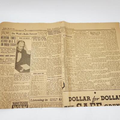 1934 TOPEKA CAPITOL JOURNAL NEWSPAPER