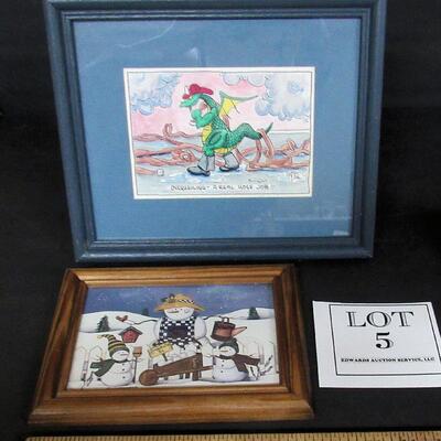 2 Small Framed Pictures