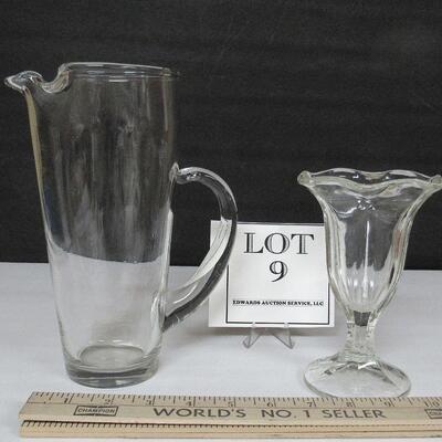 Old Cocktail Pitcher and Parfait Glass
