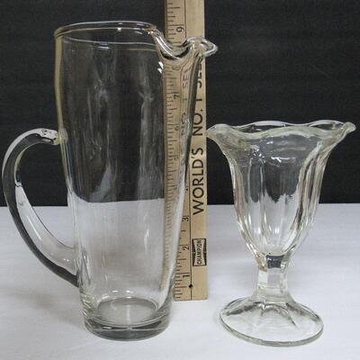 Old Cocktail Pitcher and Parfait Glass