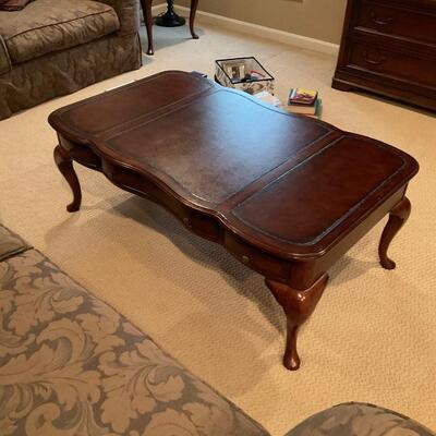 Macys Furniture Leather top Coffee Table