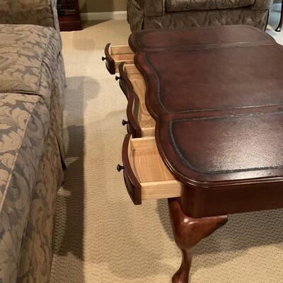 Macys Furniture Leather top Coffee Table