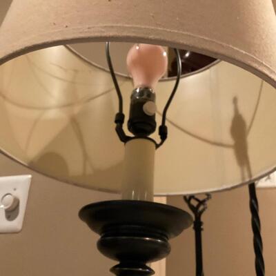 Floor Lamp ivory Round Lampshade