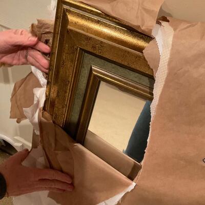 Large Gold and Green Mirror