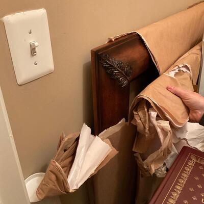 Large Wood Framed Beveled mirror