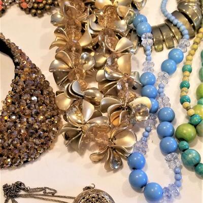 Lot #1  Lot of Costume Jewelry/Jeweled Collars - 14 Pieces