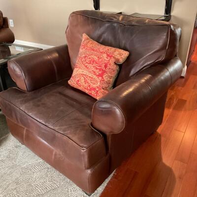 1 of 2 Arhaus Hadley Leather Chair Retail $3399 each