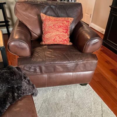 1 of 2 Arhaus Hadley Leather Chair Retail $3399 each