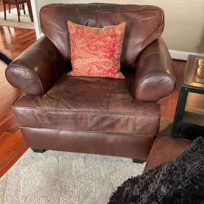 1 of 2 Arhaus Hadley Leather Chair Retail $3399 each