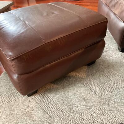 Arhaus Leather Hadley Ottoman Retail $999