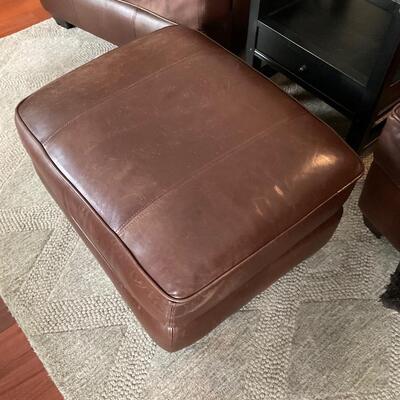 Arhaus Leather Hadley Ottoman Retail $999