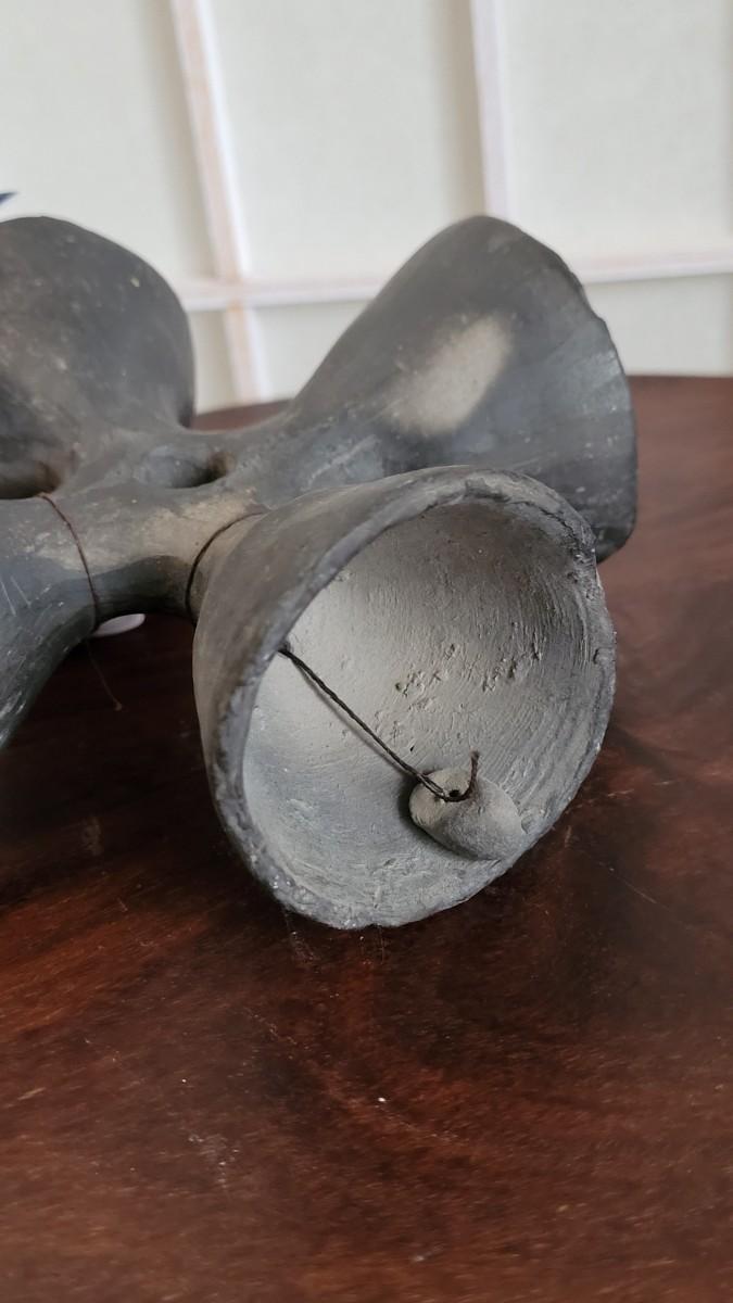 Lot 114: Vintage Oaxaca Black Pottery Wedding Bell | EstateSales.org