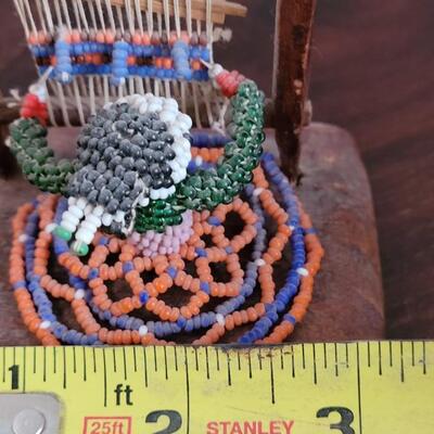 Lot 117: Unsigned Vintage Small Navajo Beaded Woman Weaver