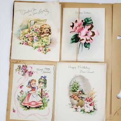 OLD VINTAGE GREETING CARDS LOT #1