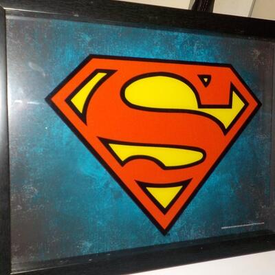 Superman framed art .