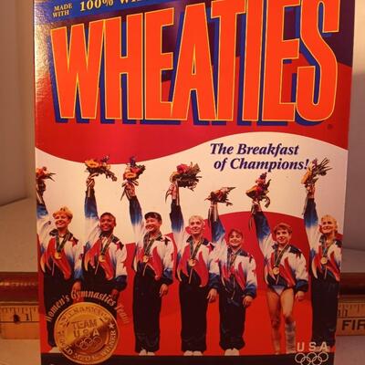 Unopened Wheaties Cereal Box U.S Olympic Team Womens Gymnastics â€˜96 Collectible -- upld 2/1