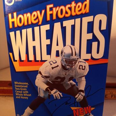 1996 Dion Sanders Honey Frosted Wheaties Cereal Box NEW UNOPENED 14.75 oz. -- upld 2/1