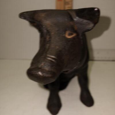 Rare Vintage 19th Century American Black Cast Iron Piggy Bank