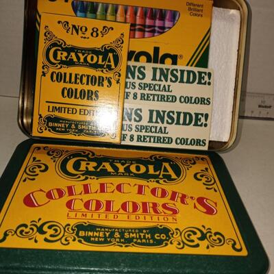 Vintage 1991 Crayola Collectors Colors Limited Edition Crayons Tin Box