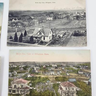 OLD POSTCARDS - EFFINGHAM KS - 4PC