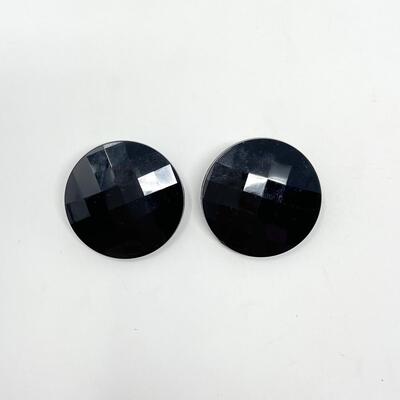 VINTAGE BLACK PLASTIC EARRINGS