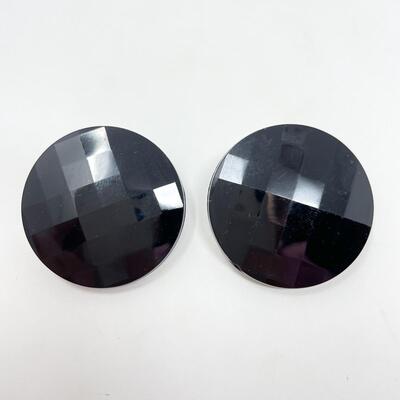 VINTAGE BLACK PLASTIC EARRINGS