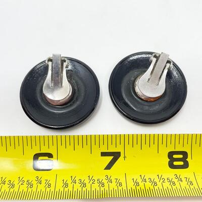 VINTAGE BLACK PLASTIC EARRINGS