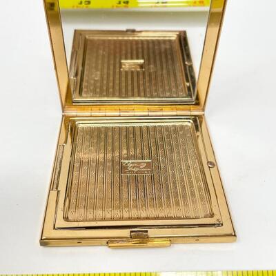 VINTAGE ELGIN AMERICAN MAKEUP COMPACT W/ ORIGINAL PUFF & CASE