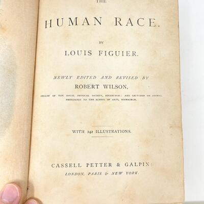 ANTIQUE BOOK â€œTHE HUMAN RACEâ€ BY LOUIS FIGUIER