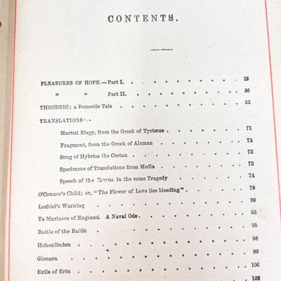 ANTIQUE BOOK â€œTHE POETICAL WORKS OF THOMAS CAMPBELLâ€