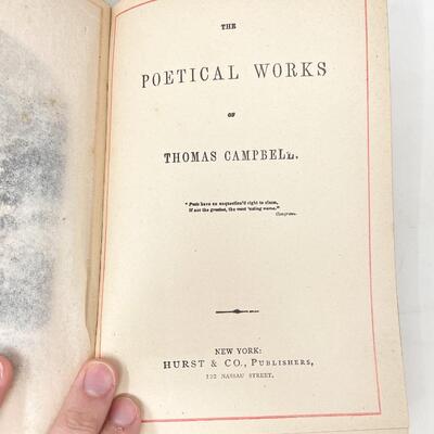ANTIQUE BOOK â€œTHE POETICAL WORKS OF THOMAS CAMPBELLâ€