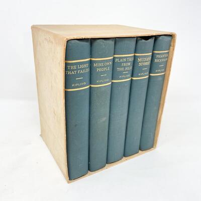ANTIQUE RUDYARD KIPLING 5 VOLUME BOOK SET