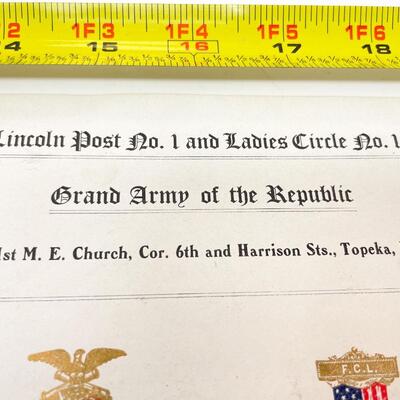 1909 ABRAHAM LINCOLN MEMORIAL PROGRAM - FROM TOPEKAâ€™S FIRST UNITED METHODIST CHURCH