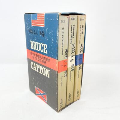 1967 â€œTHE CENTENNIAL HISTORY OF THE CIVIL WARâ€ BRUCE CATTON PAPERBACK BOOK SET