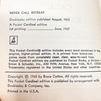 1967 â€œTHE CENTENNIAL HISTORY OF THE CIVIL WARâ€ BRUCE CATTON PAPERBACK BOOK SET