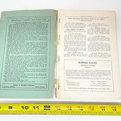 1930 â€œKANSAS FACTSâ€ BY CHAS. P. BEEBE BOOK