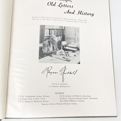 *SIGNED* "CONFEDERATE STAMPS, OLD LETTERS AND HISTORY" BY RAYNOR HUBBELL HARDBACK BOOK