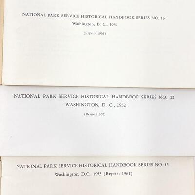 NATIONAL PARK SERVICE HISTORICAL HANDBOOK SERIES LOT #1