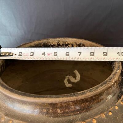 Rare Large Martaban Jar Circa 1600 with Dark Black Brown Glaze