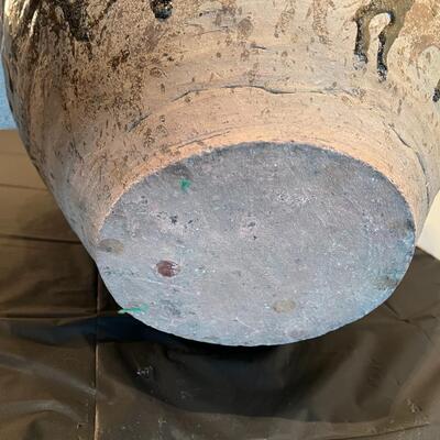 Rare Large Martaban Jar Circa 1600 with Dark Black Brown Glaze
