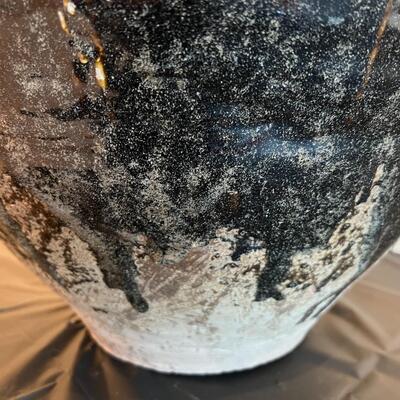 Rare Large Martaban Jar Circa 1600 with Dark Black Brown Glaze