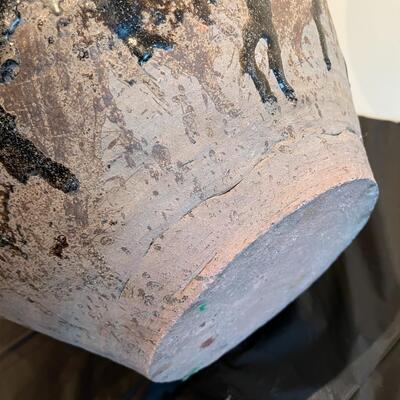 Rare Large Martaban Jar Circa 1600 with Dark Black Brown Glaze