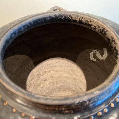 Rare Large Martaban Jar Circa 1600 with Dark Black Brown Glaze