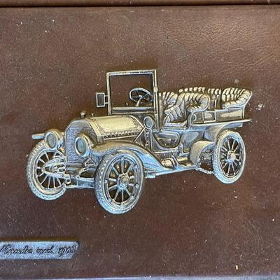 Vintage Leather framed metal Cars