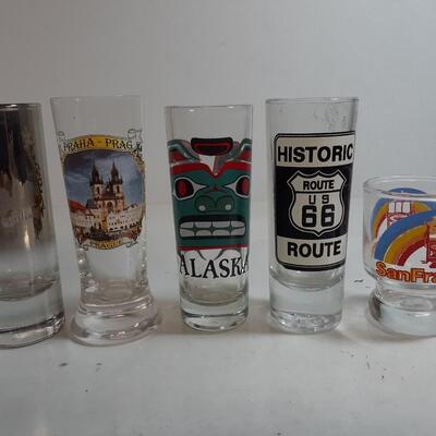 Lot of 5 vintage shot glasses