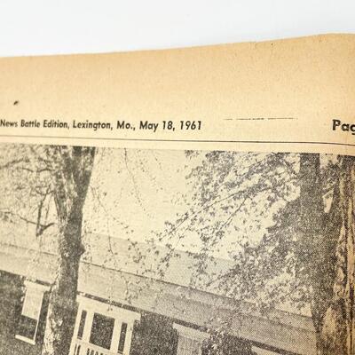 1961 CIVIL WAR CENTENNIAL BATTLE HISTORY NEWSPAPER - THE LEXINGTON ADVERTISER-NEWS, MISSOURI #2