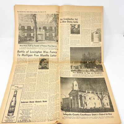 1961 CIVIL WAR CENTENNIAL BATTLE HISTORY NEWSPAPER - THE LEXINGTON ADVERTISER-NEWS, MISSOURI #2